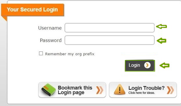 Point Click Care’s Login Page with Field for Credential